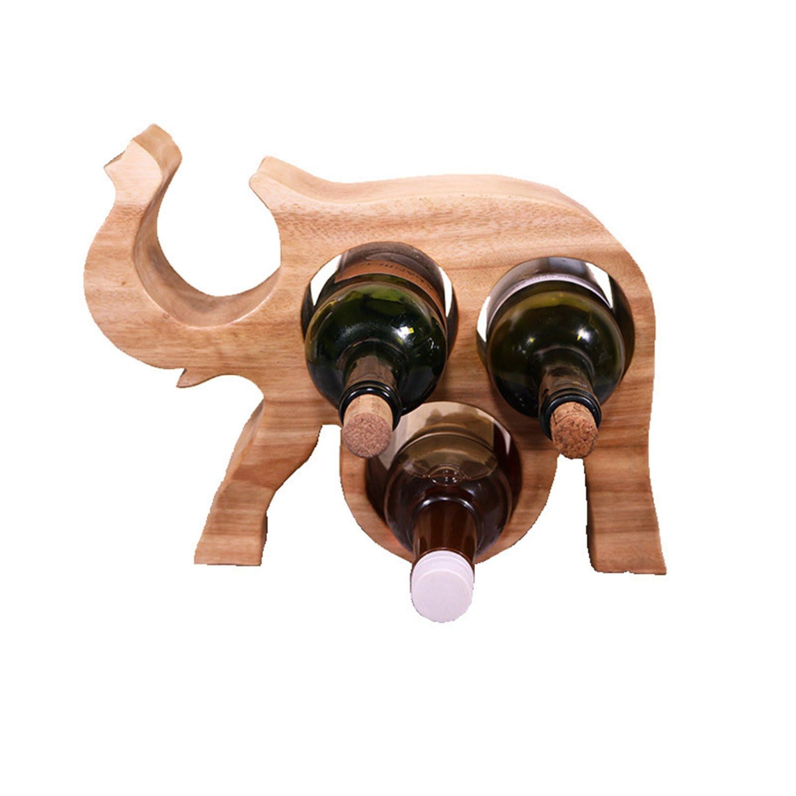 Amazon｜ワインスタンド 木製 象 ワインホルダー ワインラック ワイン